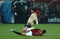 Michael Ballack and Serginho in action during the match Royalty Free Stock Photo
